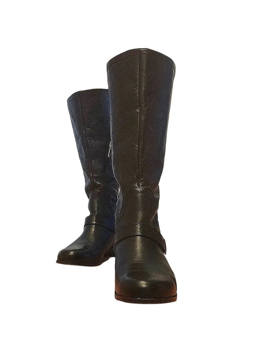 Ugg Channing Tall Black Crackled Leather Boots sz.7